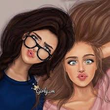 Beauty Colors Girls Cute Lindas Drawing Eyes Forever Fun Best Friends 450x450 Amazing Wallpapers Cool Pictures Drawings Of Friends Best Friend Drawings Girly M