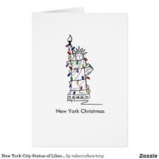 New York City Statue Of Lady Liberty Nyc Christmas Holiday Card Zazzle Com Nyc Christmas Holiday Design Card New York Christmas