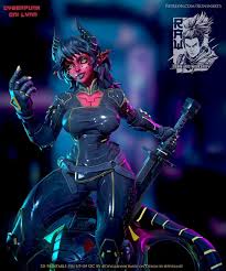 Cyberpunk Demon (oni) Girl Lyn Resin Pin up Miniature | Ronin Arts Workshop  RAW - Etsy