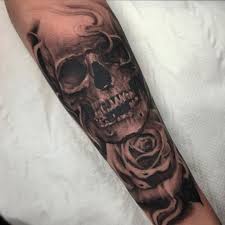 Image Result For Forearm Skull Tattoos Skull Rose Tattoos Skull Tattoo Design Skull Sleeve Tattoos