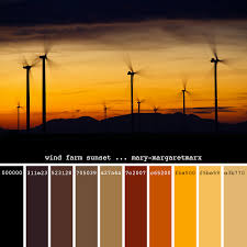 Wind Farm Sunset Mary Margaretmarx Color Colors Colour Colours Colorpalette Colorpalettes C Color Palette Yellow Sunrise Colors Color Palette Design