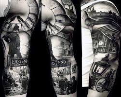 Black And White Realism Tattoo Sleeve Full Arm Realistic Tattoo Sleeve Tattoos Grey Tattoo Realism Tattoo