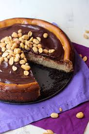 Peanut Butter Cheesecake With Dark Chocolate Ganache Recipe Peanut Butter Recipes Healthy Chocolate Recipes Peanut Butter Cheesecake