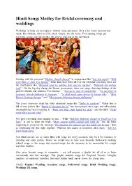 Each year and in fact, year dancing is very much essential part of the ceremonies as it is of the fun. Hindi Songs Medley For Bridal Ceremony And Weddings