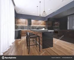 modern kitchen wood gloss black kitchen