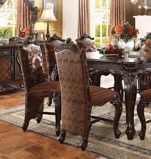 Buy Acme Versailles 61155 Counter Dining Set 8 Pcs In Cherry Light Brown Polyurethane Online