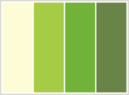 The combo library contains pages of green color combinations (a.k.a, color schemes and color palettes) for you to choose from. Colorcombo164 With Hex Colors Fefcd7 A6cb45 71b238 6a8347