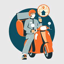 Download Delivery Service With Mask Concept For Free Logo Design Set Moto Delivery Logo Mascot Design