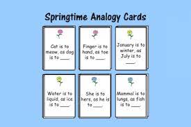 Check spelling or type a new query. Springtime Analogy Cards Speech Therapy Ideas