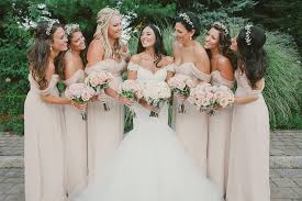 Effortlessly Romantic In Fawn Off The Shoulder Amsalebridesmaids Dresses Amsale Bridesmaid Dresses Amsale Bridesmaid Tan Bridesmaids