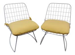 The back is slanted backwards but still not uncomfortable. Mid Century Modern Wire Style Chairs A Pair Chairish