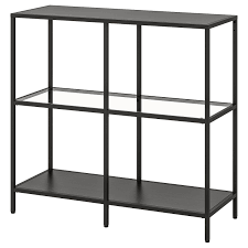 vittsjo stellingkast zwartbruin glas 100x93 cm ikea shelving shelf unit ikea