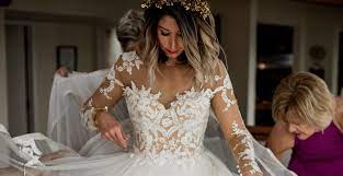 A lace wedding dress can be found in many styles such as with long sleeves, backless, high neck or plunging. 20 Anomalie Bespoke Lace Wedding Dresses Anomalie Unboxed Wedding Blog