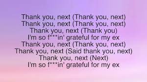Thank You Next By Ariana Grande Lyrics Clean Youtube