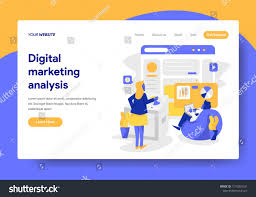 Landing Page Template Of Digital Marketing Analyst Modern Flat Design Concept Of Web Page Digital Marketing Quotes Digital Marketing Digital Marketing Design
