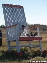 Lula Ga Oversized Rocking Chair In A Field North Of Atlanta Big Rocking Chair Rocking Chair Blue Fawn Pitbull