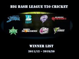 After the scorchers won the toss and. Big Bash League T20 Cricket Winner List Youtube