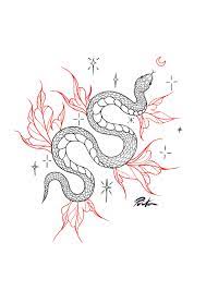 Snake And Leaves Snake Tattoo Design Red Tattoos Small Tattoos