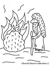 Moses and the burning bush scripture reading: Moses And The Burning Bush Coloring Pages Coloring Home