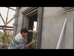 Construction Beautiful Windows Rendering Sand And Cement Great Building Tips Youtube Cement Design Beautiful Windows Diy Molding