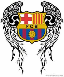 The central logo is the representation of a soccer ball, while the upper crest is in . Barcelona Fc Logo