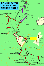 Carte Du Circuit De Randonnee Le Mur Paien Et Le Mont Sainte Odile Alsace Tourisme Randonnee Alsace Vosges