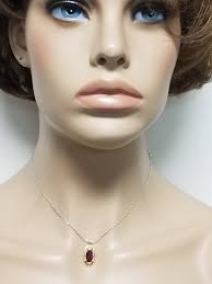 7/8" Estate 10k Yellow Gold Natural 2ct Oval Ruby Pendant Charm GS2153-02