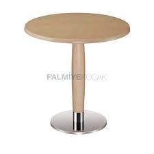 Yuvarlak Tablali Paslanmaz Ayakli Restoran Masasi Metal Masa Restoran