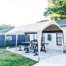 A patio with a 30ft span! Covered Patio Ideas On A Budget Simple Made Pretty 2021