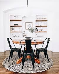 Kitchen Decor Light And Natural Woods Metal Chairs In Black White Dining Room Simple Dining Table Dining Room Design