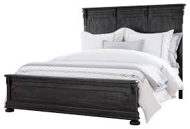 Grand scale, the warm antique finishes and artistic distressing make this a set to pass along for generations. Xavier Distressed Black Solid Wood Bed Traditional Panel Beds By Abbyson Living Houzz