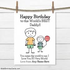 ♥ design is hand drawn by yours truly using good ol' pencil crayons, then scanned and printed on high quality cardstock (chlorine and acid free). Special Birthday Cards For Dad With Name Online Greeting Card