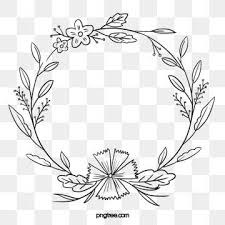 Black Hand Drawn Line Side Wedding Decoration With Polygonal Enveloped Rose Border Romantic Everlasting Agreement Png Transparent Clipart Image And Psd File In 2020 Wreath Drawing Flower Drawing Flower Border