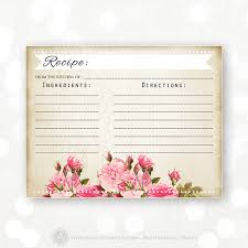 Printable Recipe Card Bridal Shower Or Kitchen By Ameliycom 6 00 Instant Download Printa Printable Recipe Cards Diy Recipe Cards Bridal Shower Recipes Cards