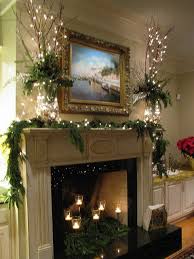 Lights In The Gold And Silver Hurricane Globes Are Topped With Red Dogwood Branches Christmas Greens And Candles In The Fireplace Christmas Fireplace Christmas Fireplace Decor Christmas Mantels