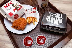 Kfc (short for kentucky fried chicken) is an american fast food restaurant chain headquartered in louisville, kentucky, that specializes in fried chicken. Kfc Zinger Double Down In Malaysia All Meat No Bun