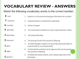 A matching exercise with vocabulary about genetics and cloning. Sci 9 Lesson 2 Mar 17 Introduction To Genetics 2