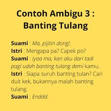 Adapun beberapa jenis kalimat ambigu adalah sebagai berikut contoh kalimat: Ambigu Adalah Bahasa