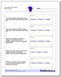 In second grade, word problems may still be done through imaginative stories, and they can also be done more simply during the mental arithmetic section of the lesson. Word Problems