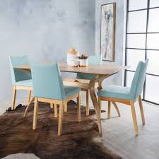 With thousands of modern dining chairs, we are sure to have the perfect seating option to fit with your personal style. Beatrice Fabric And Wood Mid Century Modern Dining Chairs 5 Pieces Mint And Oak Walmart Com Walmart Com