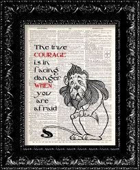 Wizard Of Oz Cowardly Lion Courage Quote By Therekindledpage 8 98 Wizard Of Oz Quotes Book Page Art Wizard Of Oz