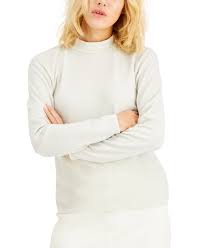 Alfani Plus Size Embellished Mock Neck Sweater Created For Macy S In Antique White Modesens