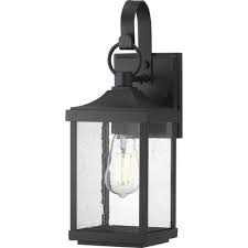 Progress Lighting Park Court 1 Light 15 In Textured Black Outdoor Wall Lantern With Clear Seeded Glass P560153 031 The Home Depot In 2020 Wall Lantern Outdoor Wall Lantern Progress Lighting