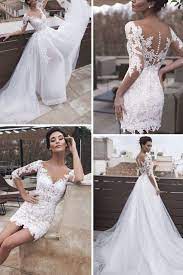Marvelous Tulle Organza Jewel Neckline 2 In 1 Wedding Dresses With Detachable Skirt Wedding Dress Detachable Skirt Wedding Dresses Detachable Wedding Dress