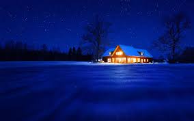 Snow House Outdoor Tree Sky Blue Wallpaper