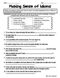 This Is An 10 Question Worksheet That Focuses On Idioms And Their Meaning Stude Teaching Figurative Language Figurative Language Figurative Language Worksheet