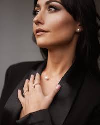 AVA Diamond and Pearl Stack Rings