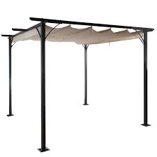 Pergola Hwc C42 Garten Pavillon Stabiles 6cm Gestell Schiebedach 3 5x3 5m Creme Garten Pavillon Sonnenschutz Terrasse Pergola