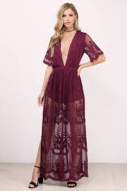 Honey Punch Honey Punch Madonna Wine Lace Romper Lace Maxi