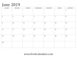 June 2019 Calendar Basic Template Monthly Calendar Template Calendar Printables Calendar Template